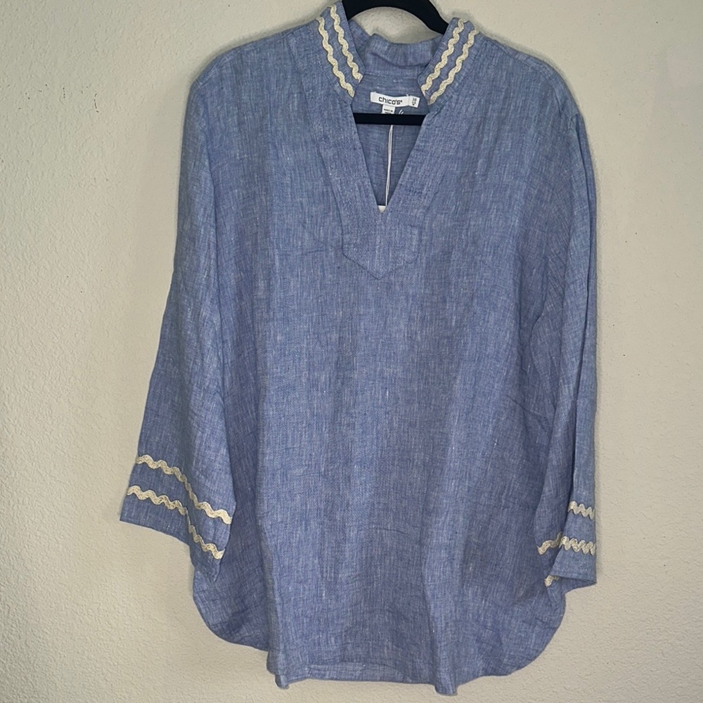 Blue Women’s Chico’s Tunic‎ Shirt